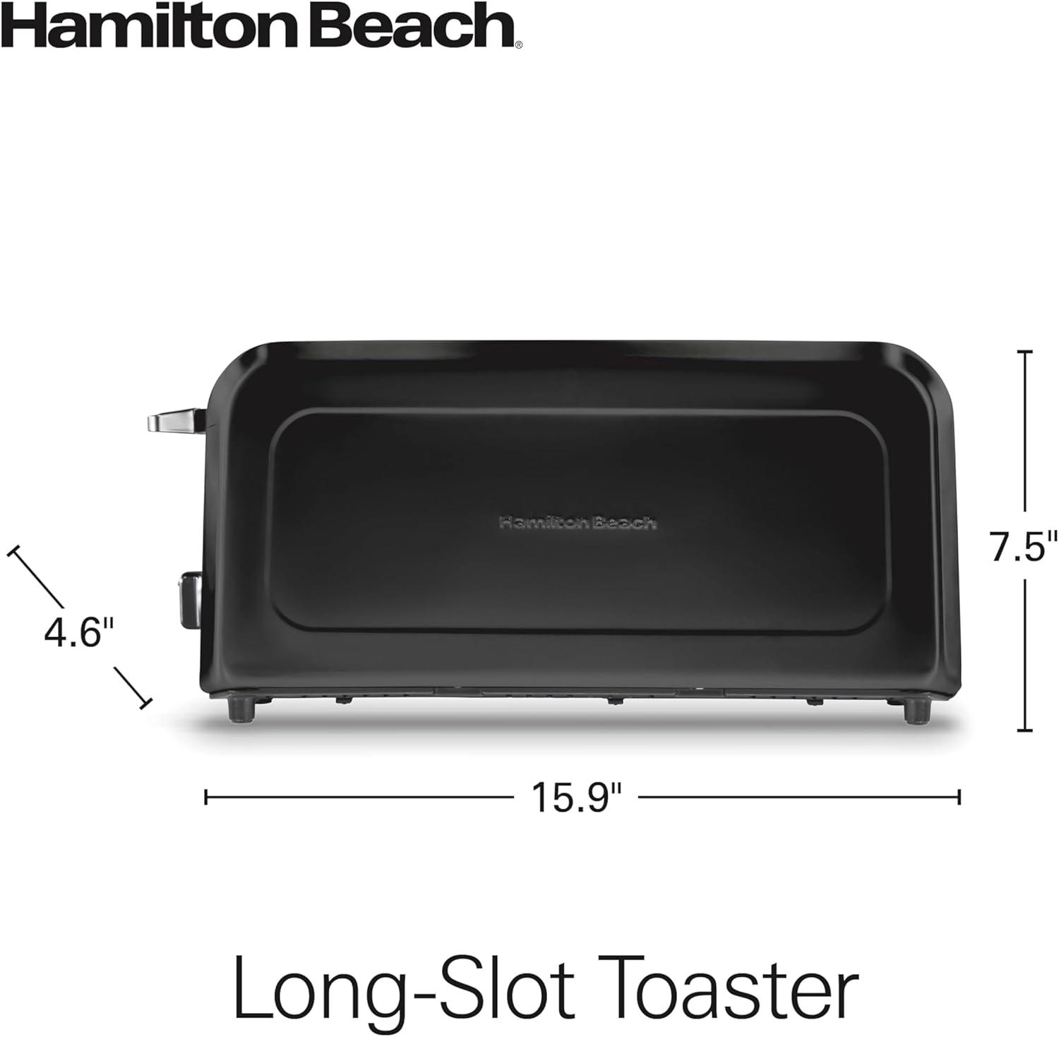 Hamilton Beach Black Stainless Steel Long Slot 2-Slice Toaster