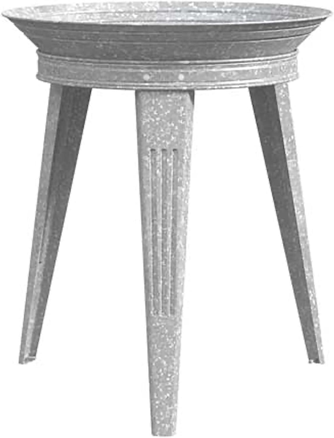 Panacea 82930 Galvanized Vinage Style 3 Legged Metal Bird Bath and Pedestal Stand for Patios, Porches, & Decks, 18 Inch Diameter, 22 Inch Height, Gray