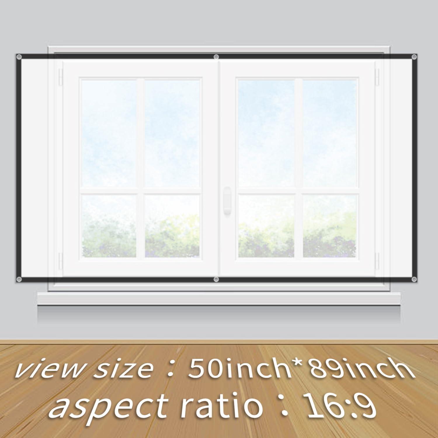 Outdoor Projector Screen Home 100 inch: Portable Anti-Crease Indoor Double-Sided Movie Screen 16:9 HD 4K