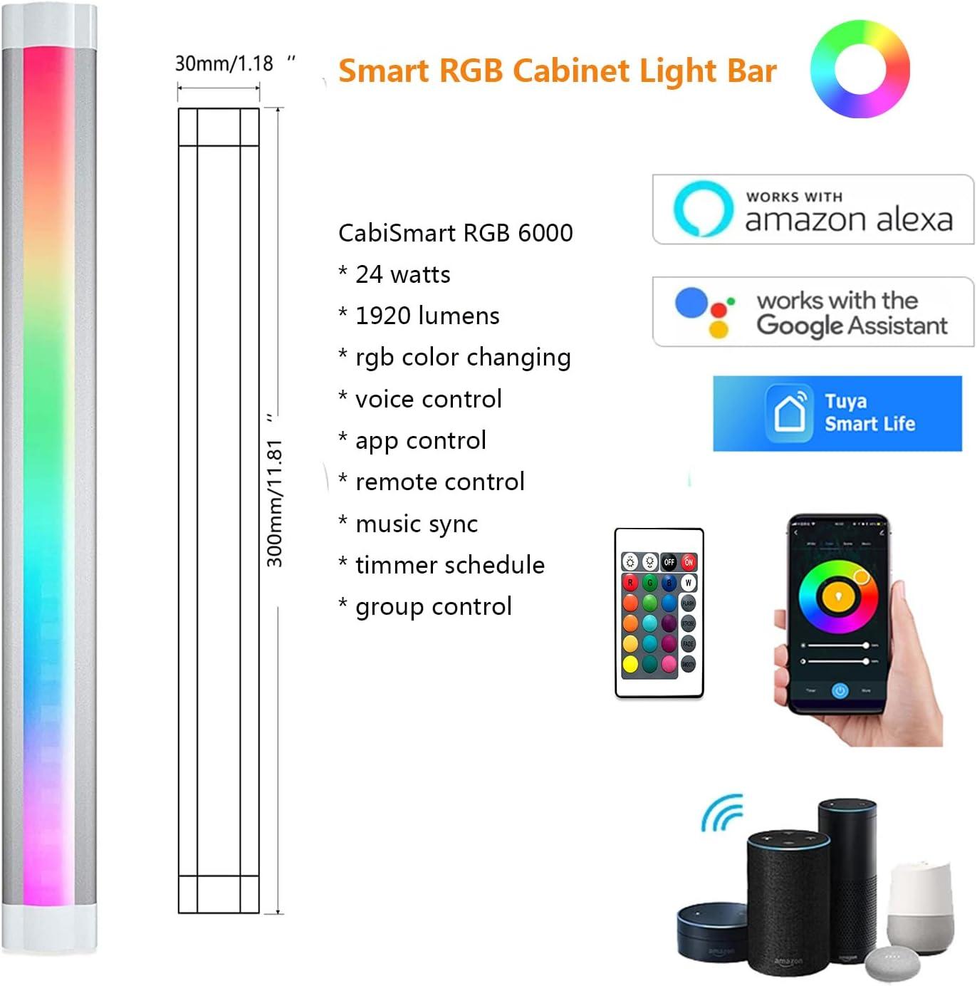 Smart RGB LED Under Cabinet Light Bars with Voice Control