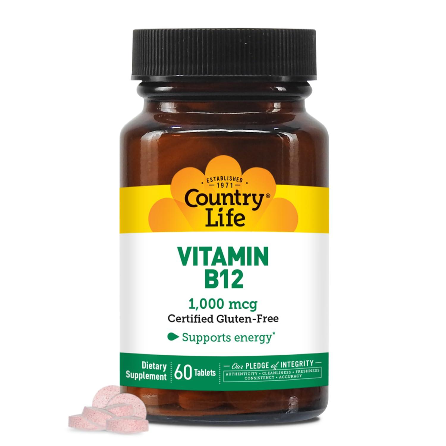 Country Life Vitamin B12 1,000 mcg 60 Tabs
