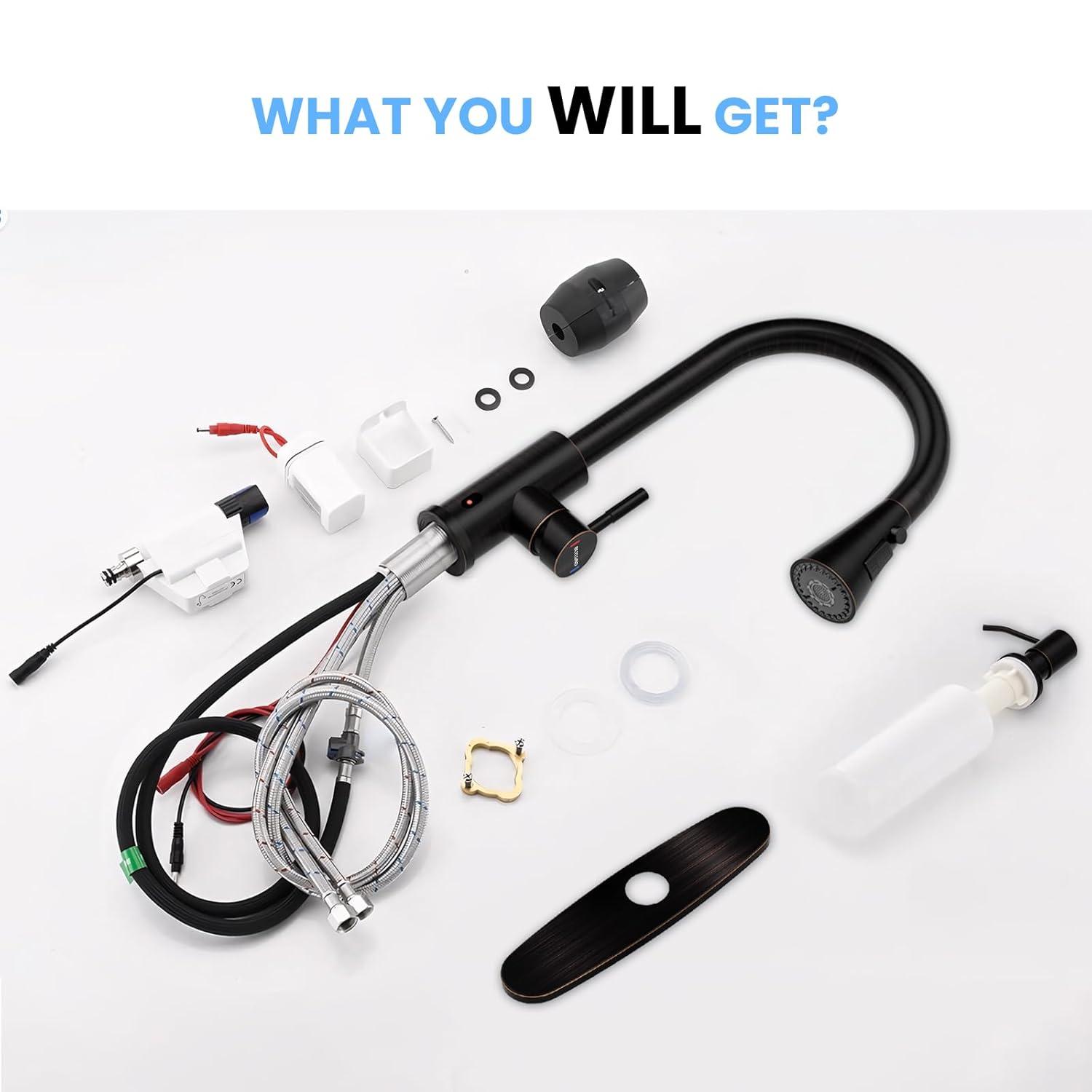 ARCORA ARCORA Stainless Steel  Single Handle Pull-Down Sprayer Kitchen Faucet Set with Touchless Sensor AR7100301RB-DC