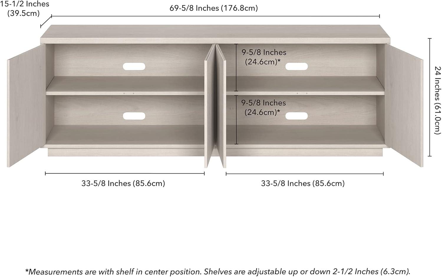 Evelyn&Zoe Hanson Rectangular TV Stand for TV's up to 75", Alder White
