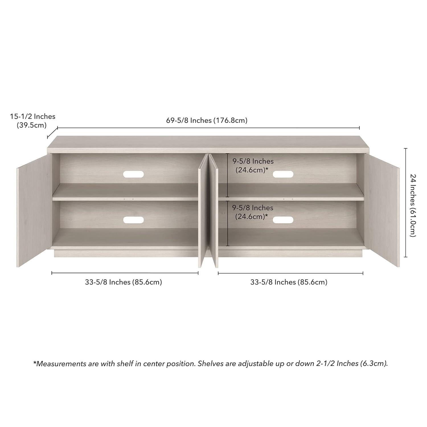 Evelyn&Zoe Hanson Rectangular TV Stand for TV's up to 75", Alder White
