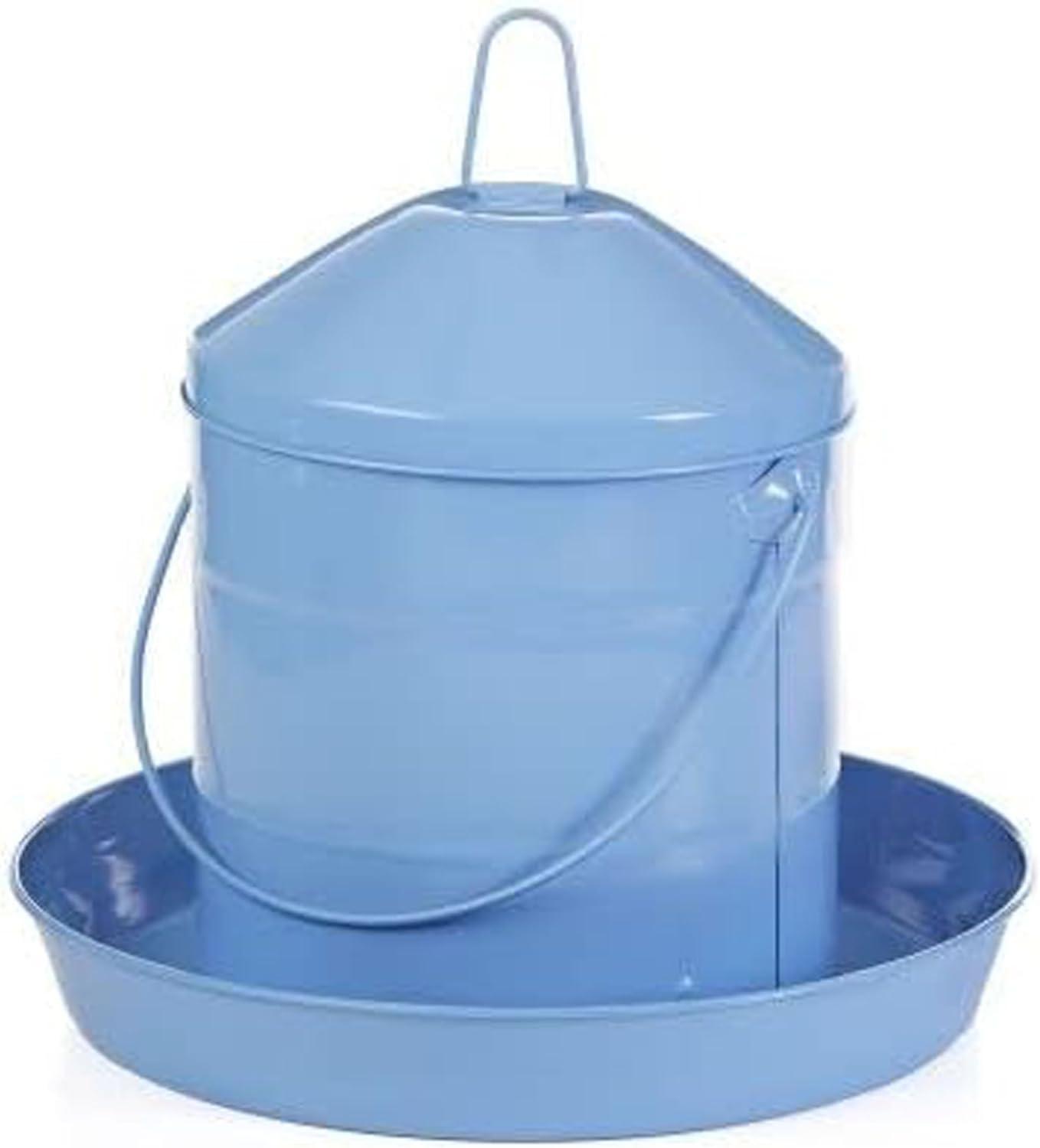 Blue 17 lb Galvanized Automatic Poultry Feeder