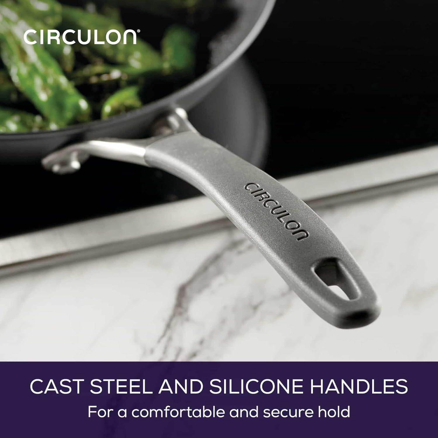 Circulon A1 Series with ScratchDefense Technology 12" Nonstick Induction Frying Pan Graphite: Dishwasher-Safe, Aluminum