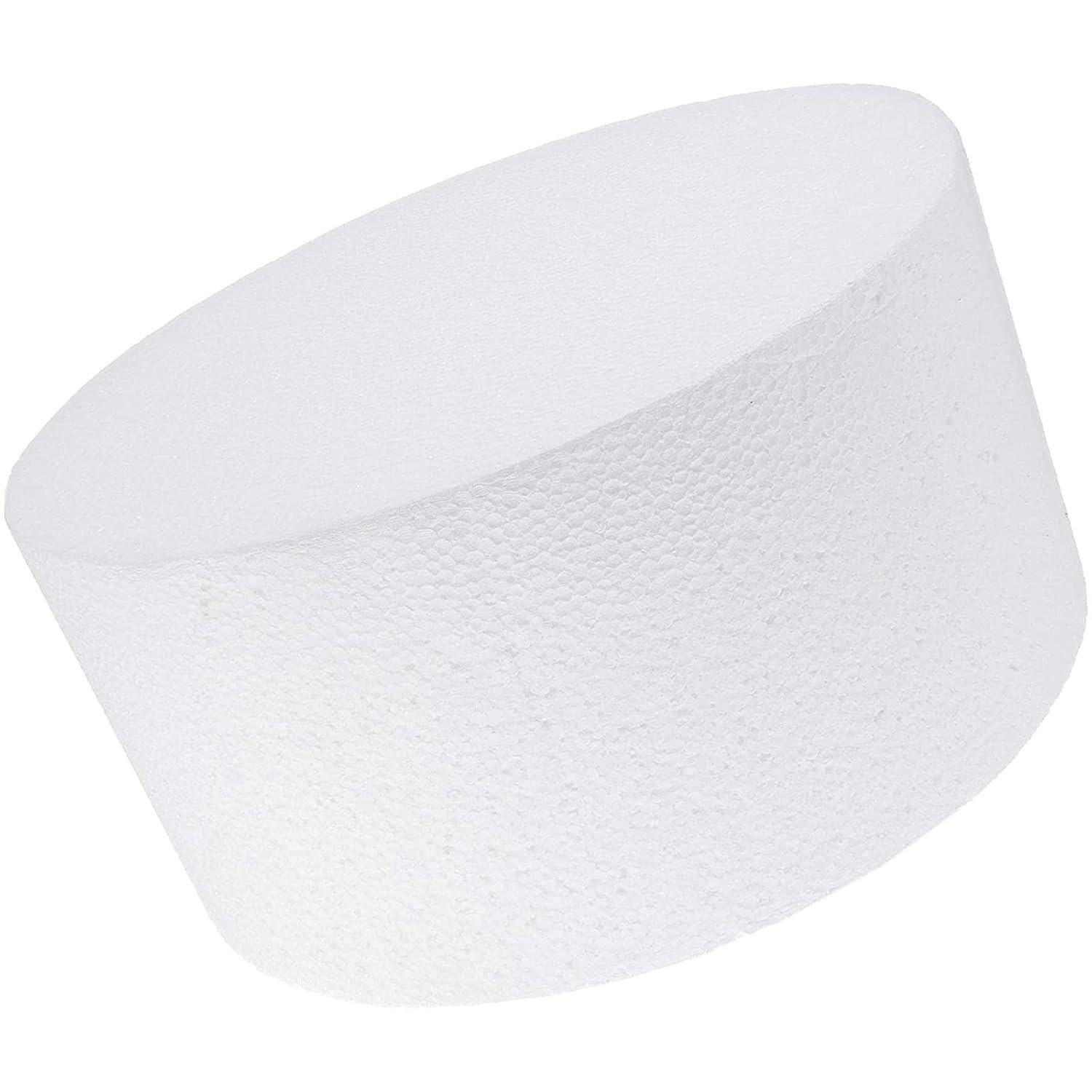 8 Inch Round Cake Dummy, Foam Cake Form (White, 8x4 Inches)