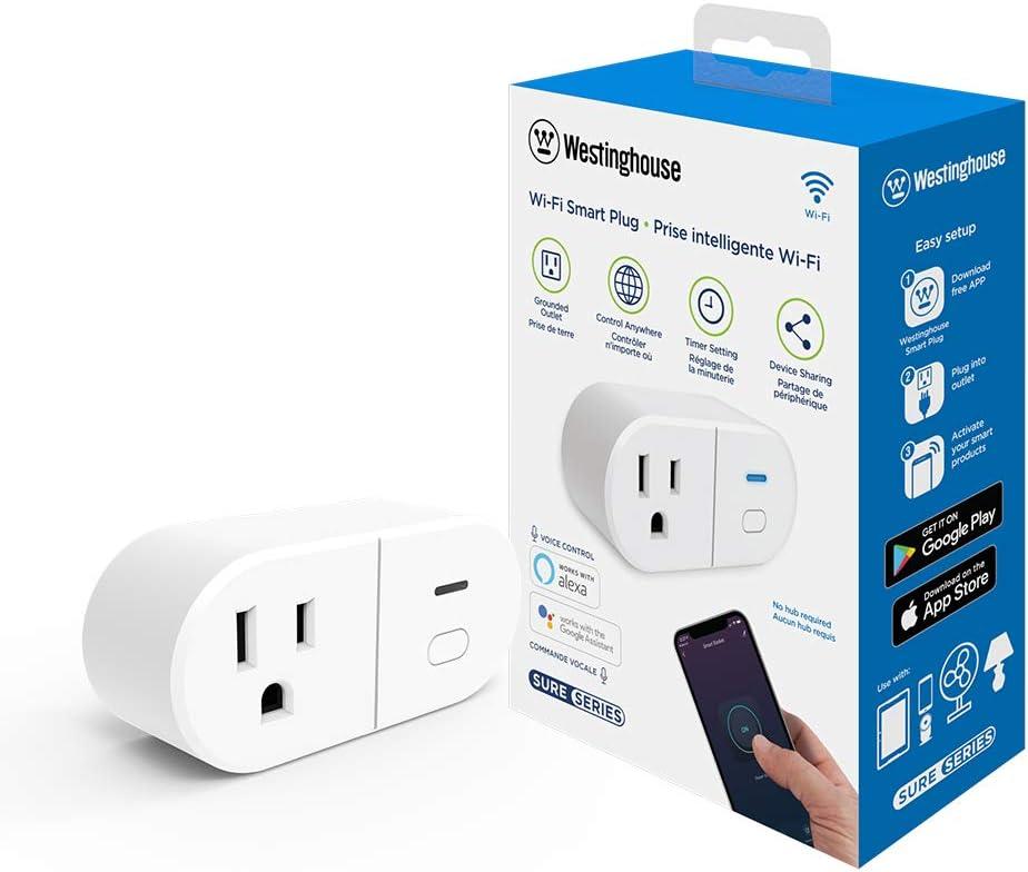 Westinghouse 94007 Sure Series Wi-Fi Single Plug Smart Outlets White