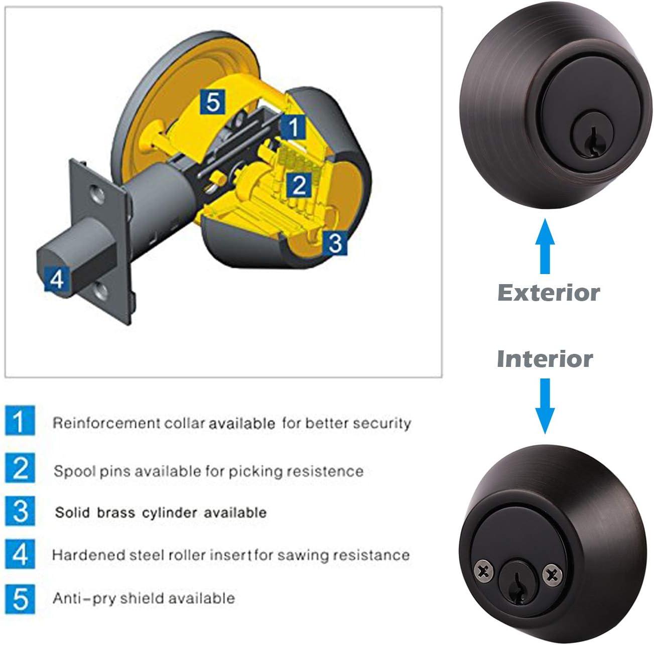 Oil Rubbed Bronze Double Cylinder Deadbolt Door Lock Set