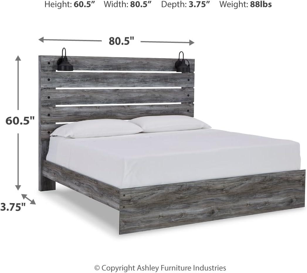 Signature Design by Ashley Casual Baystorm King Panel Headboard  Gray