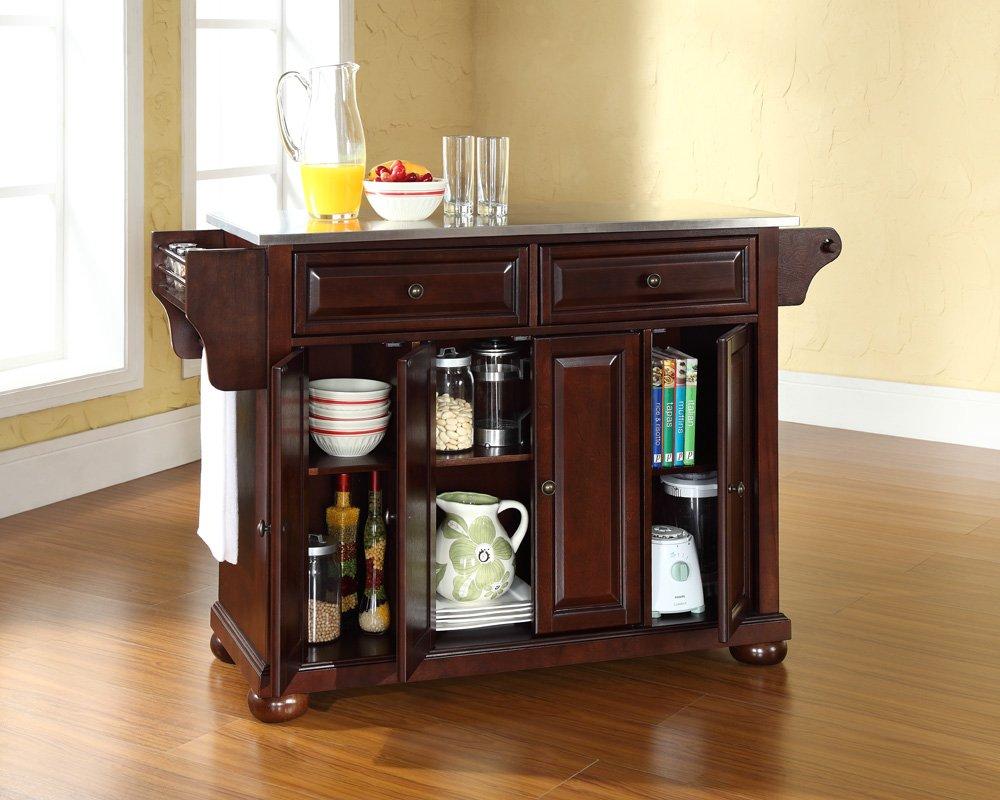 Crosley Furniture Alexandria Wood Kitchen Island in Mahogany