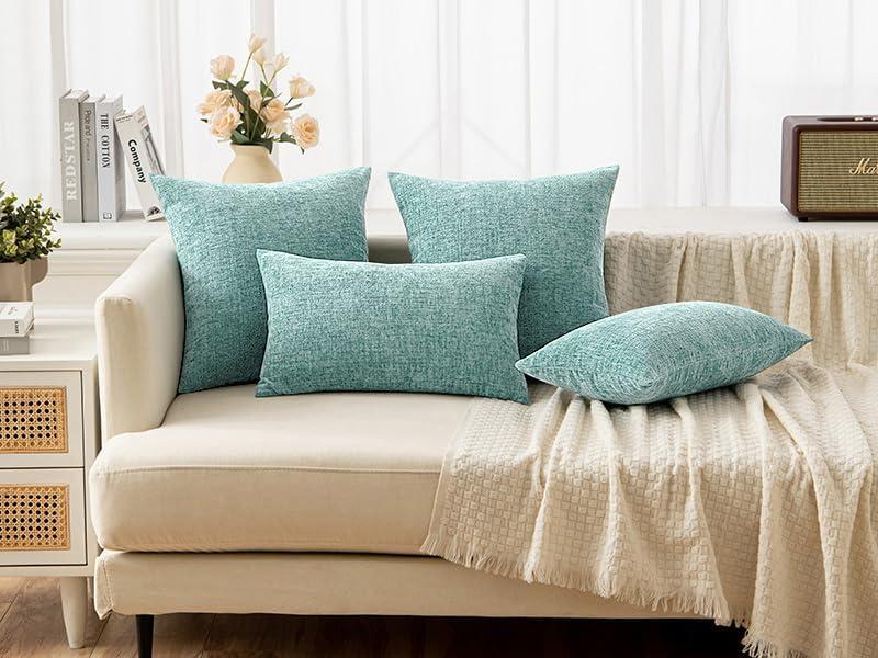 2 Pack Throw Pillow Covers 18x18 inch, Purple Pillow Covers for Bed Room Living Couch Home Dercoration