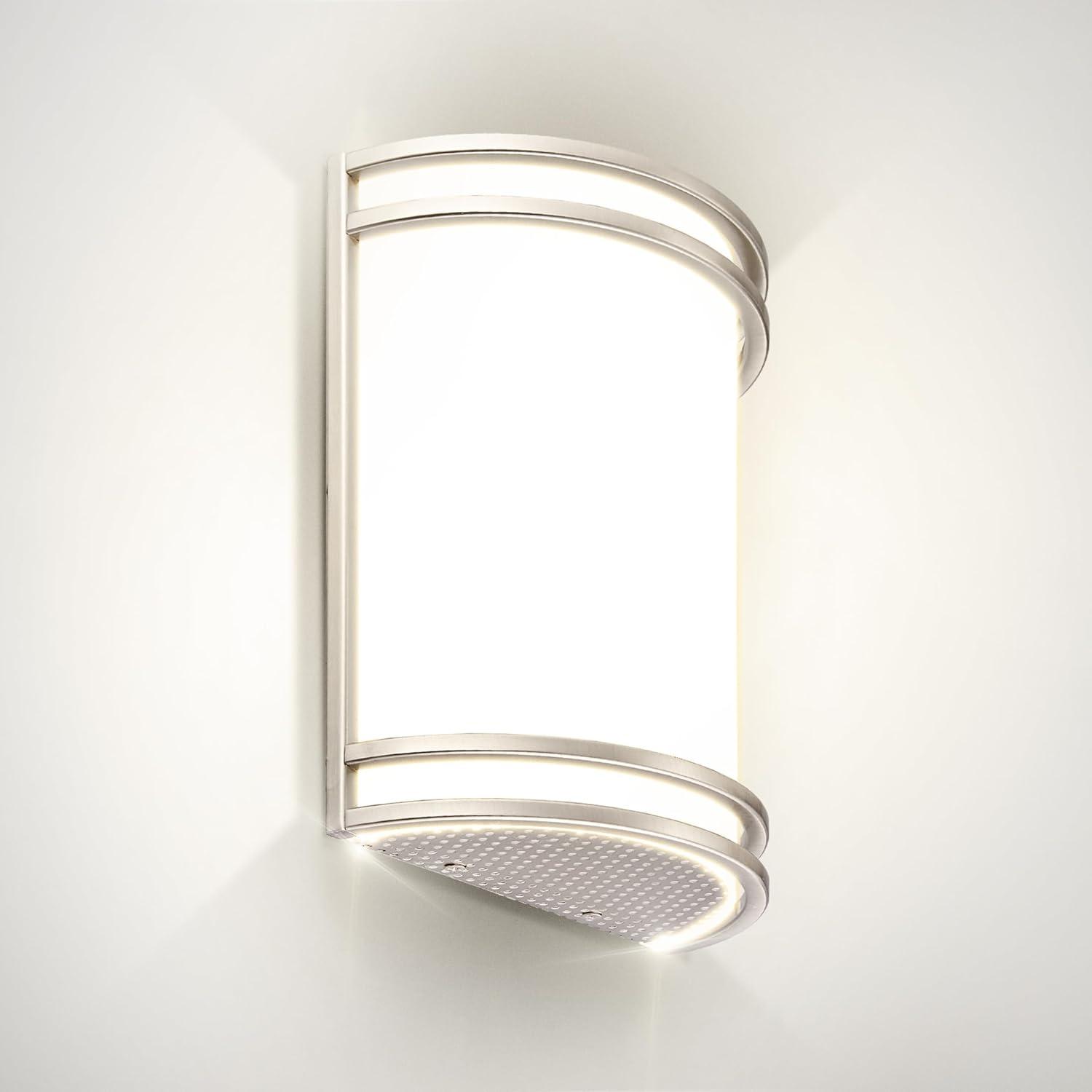 10-Inch Brushed Nickel Dimmable LED Wall Sconce