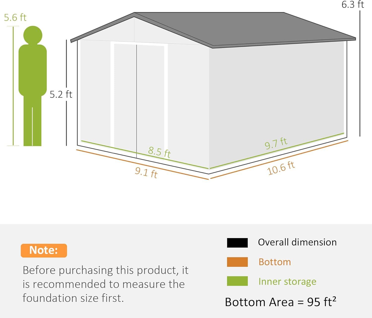 Outsunny Metal Storage Shed