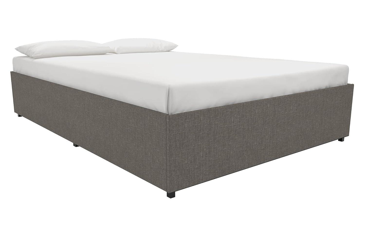DHP Maven Platform Bed with Storage, Full, Gray Linen