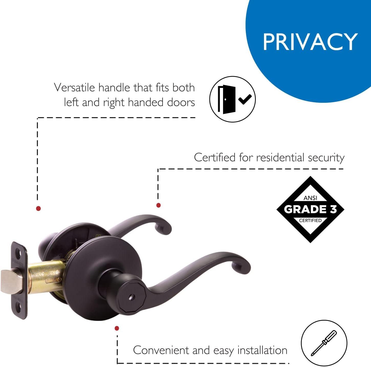 Design House 779223 Scroll Privacy Bed/Bath Door Lever