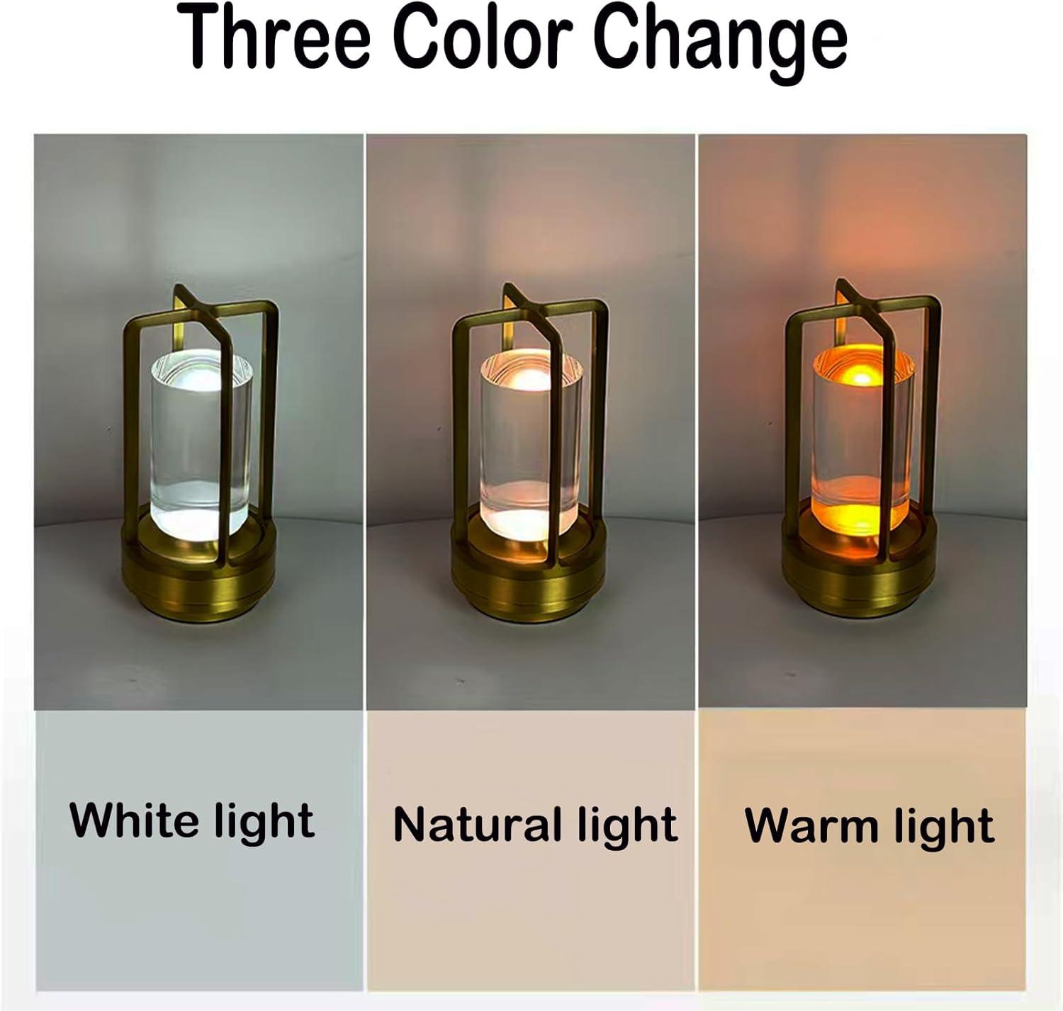 Jkung Portable Metal Table Lamp Touch Control Adjustable Dimmable Flicker Free Rechargeable Cordless Battery Powered Small Desk Lamp