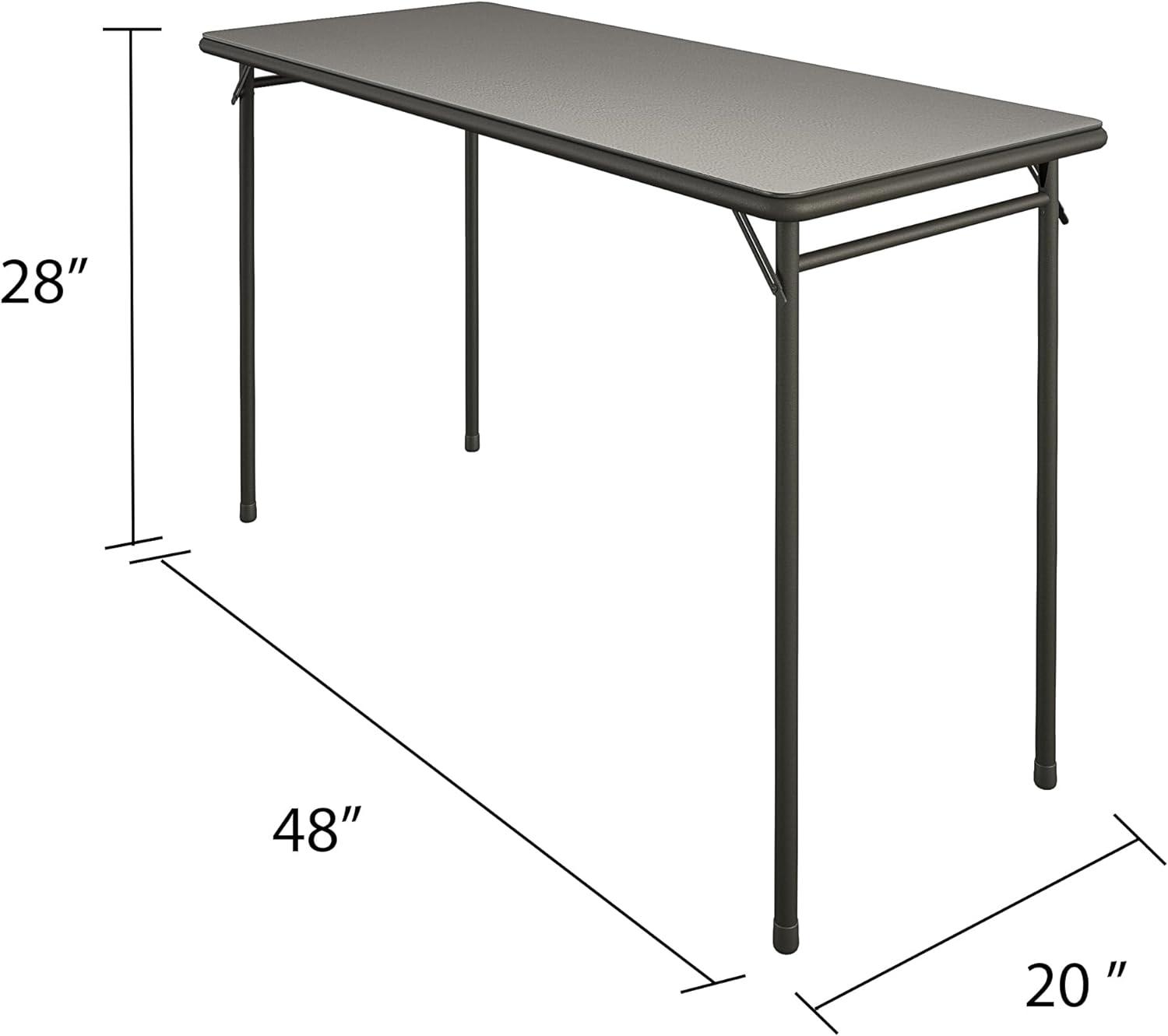 Sleek Black 20" x 48" Vinyl-Top Foldable Utility Table