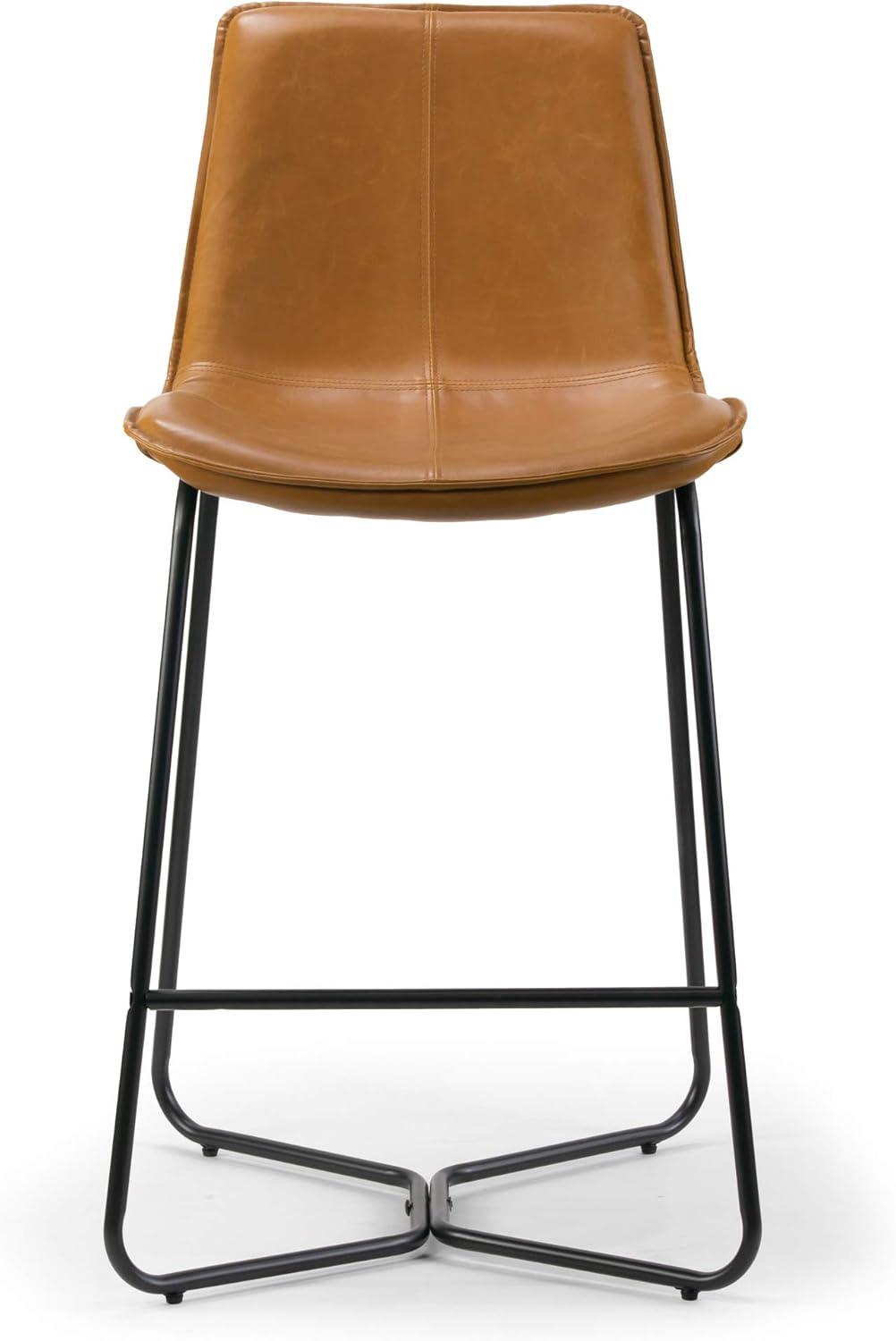 Glamour Home Amery 25.75 in. Faux Leather Counter Stool - Set of 2