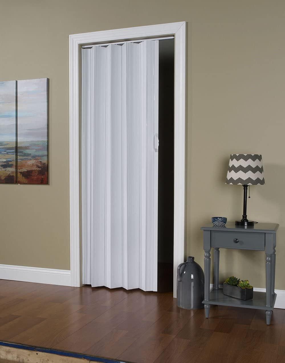 White Vinyl Prefinished Accordion Folding Closet Door