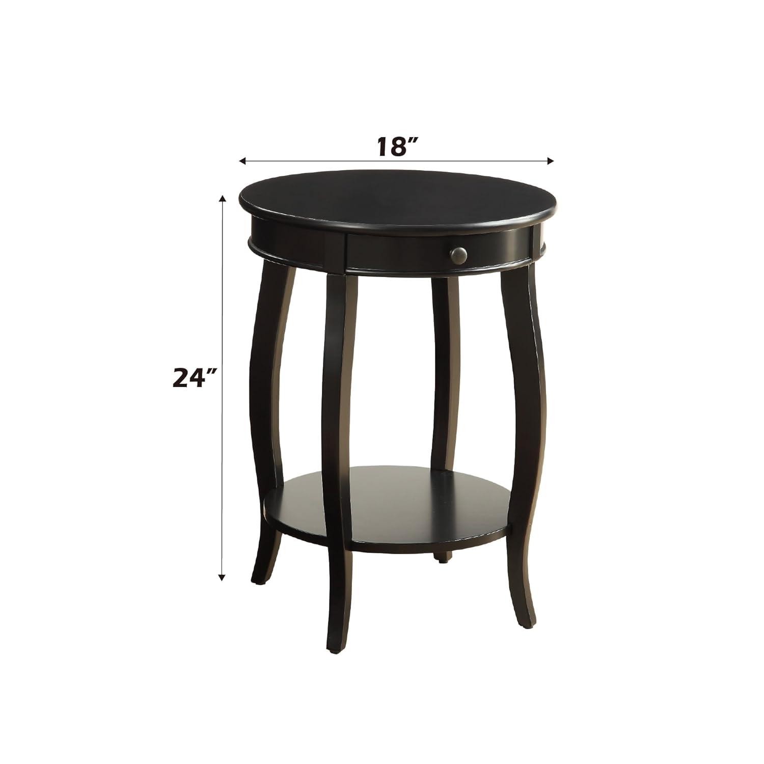 ACME Alysa Traditional Wooden End Table, Black, 18"W