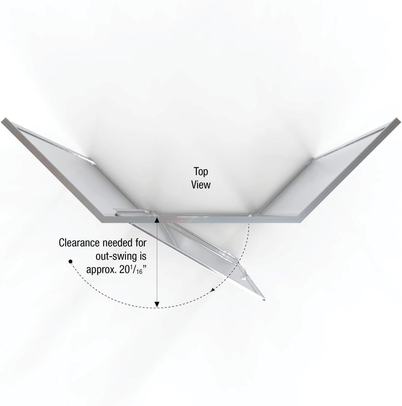 Deluxe 57.625'' W 65.12'' H Framed Neo-angle Reversible Shower Enclosure