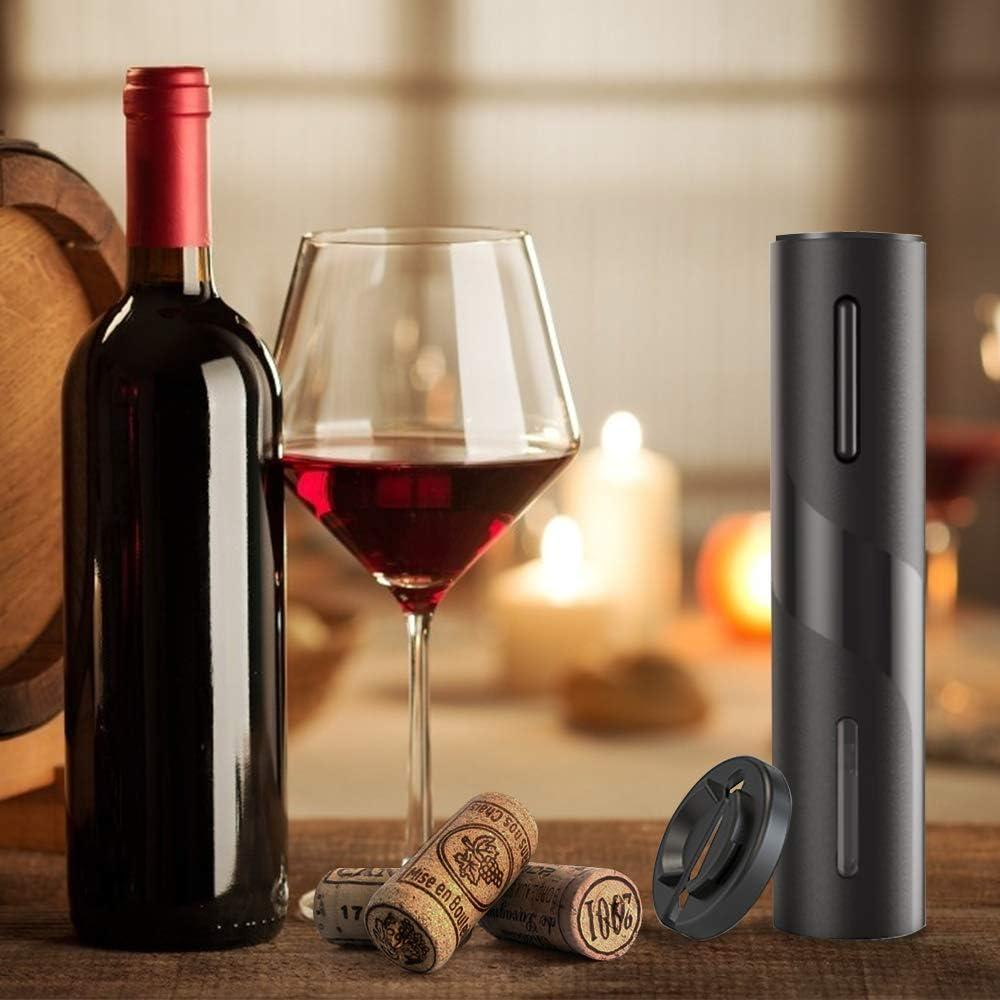 Electric Wine Opener, Automatic Corkscrews Wine Bottles Openers with Foil Cutter, Battery Operated Wine Bottles Openers for Wine Lovers in Home Kitchen Party Bar Outdoor - Black