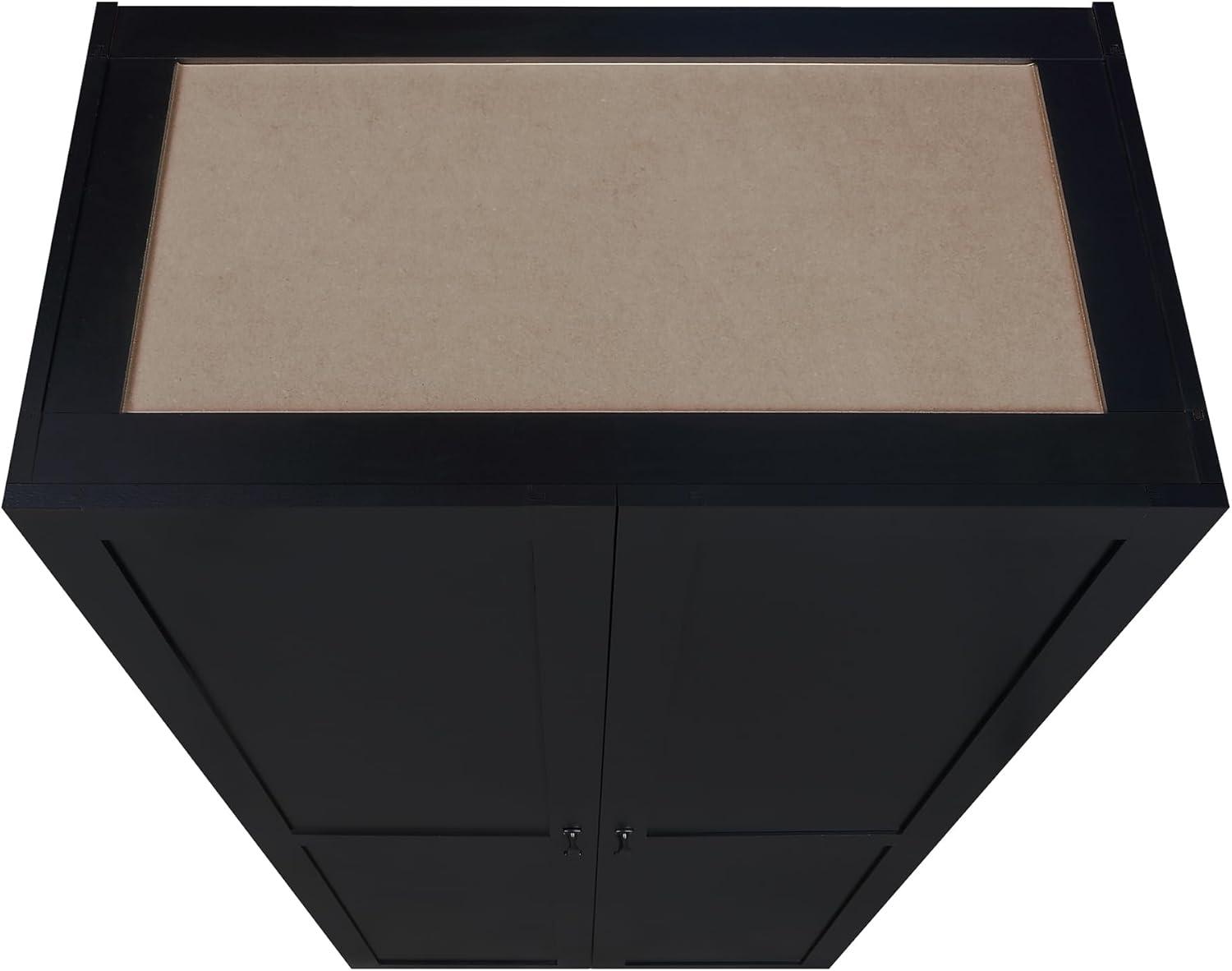 Hopkins Modern 4 Shelf Storage Closet Black - Manhattan Comfort: MDF, European Hinges, 71" High