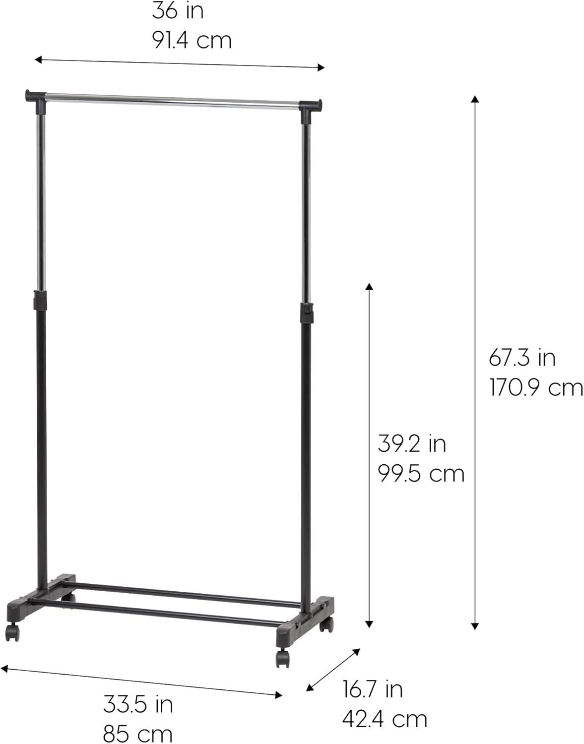 IRIS USA Adjustable Metal Clothes Rack, Garment Rack with wheel