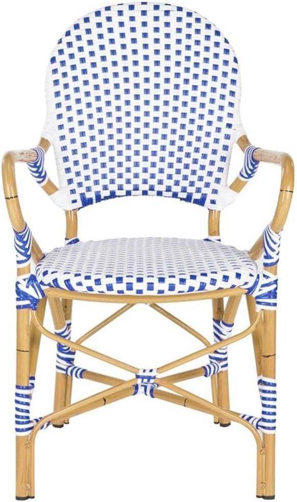 Safavieh Hooper Outdoor Stacking Arm Chair, Set of 2 - Blue/White