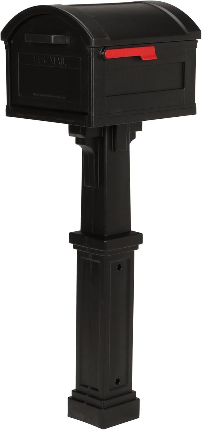 Grand Haven Extra Large Black Plastic Post Mount Mailbox