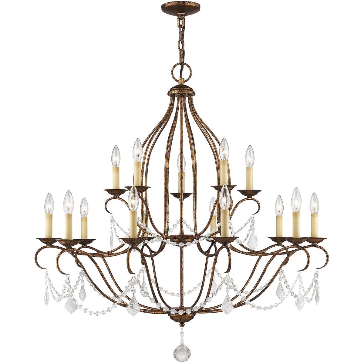 Livex Lighting Chesterfield Chandelier in Hand Applied Venetian Golden Bronze