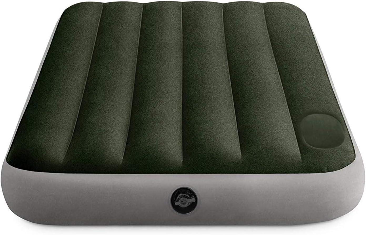 Open Box Intex Gray Standard Dura Beam Downy Air Mattress Built In Pump, Queen