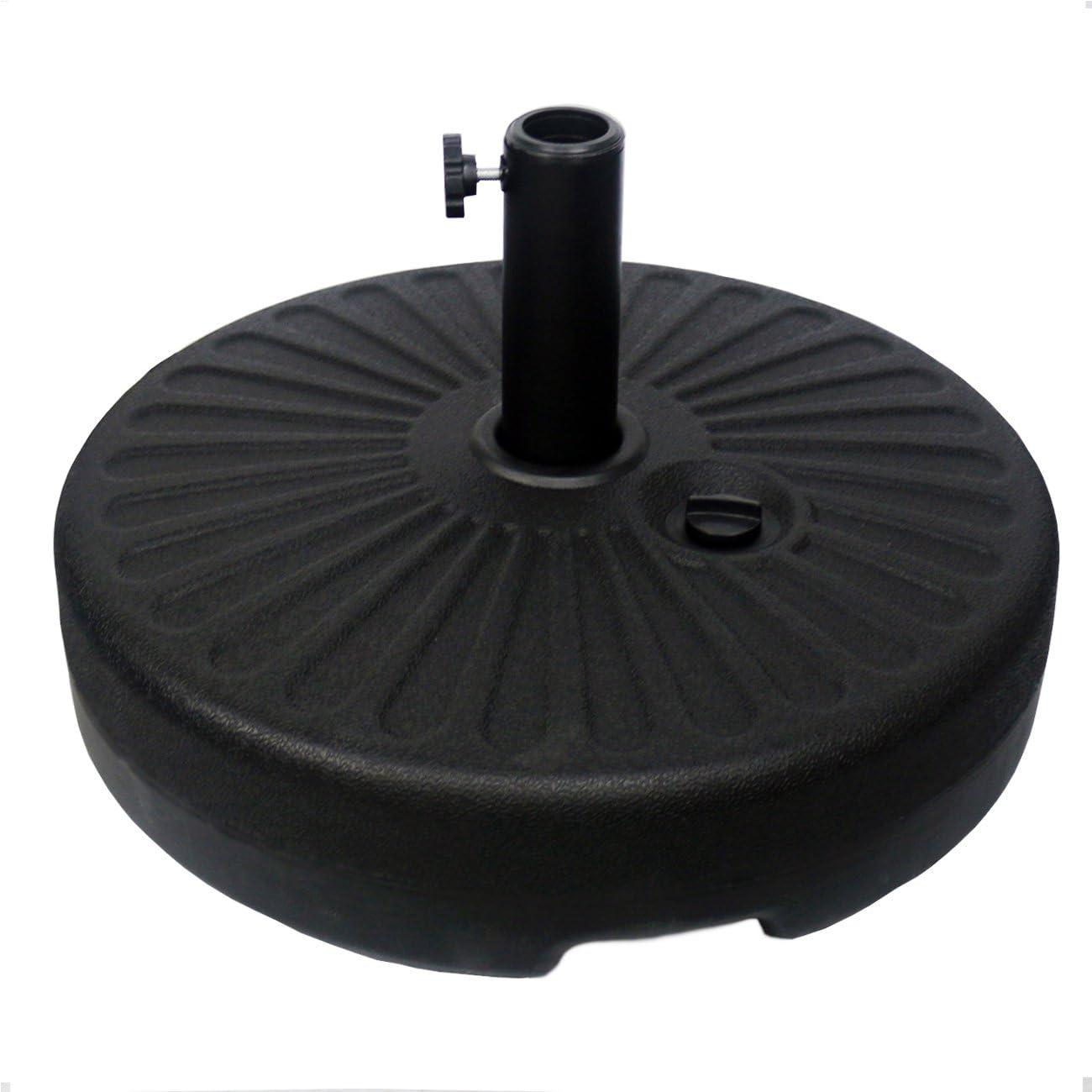 Costway 20'' Round 23L Water Filled Umbrella Base Stand Self-filled Patio Furniture Black