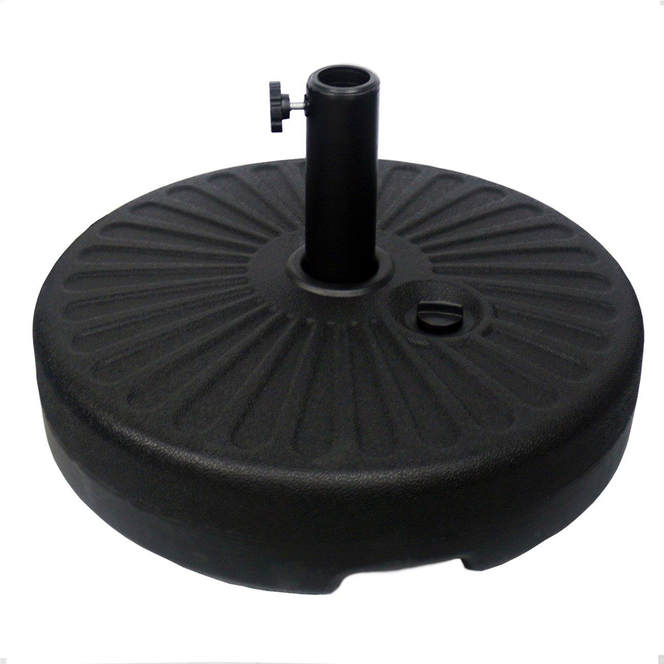 Costway 20'' Round 23L Water Filled Umbrella Base Stand Self-filled Patio Furniture Black