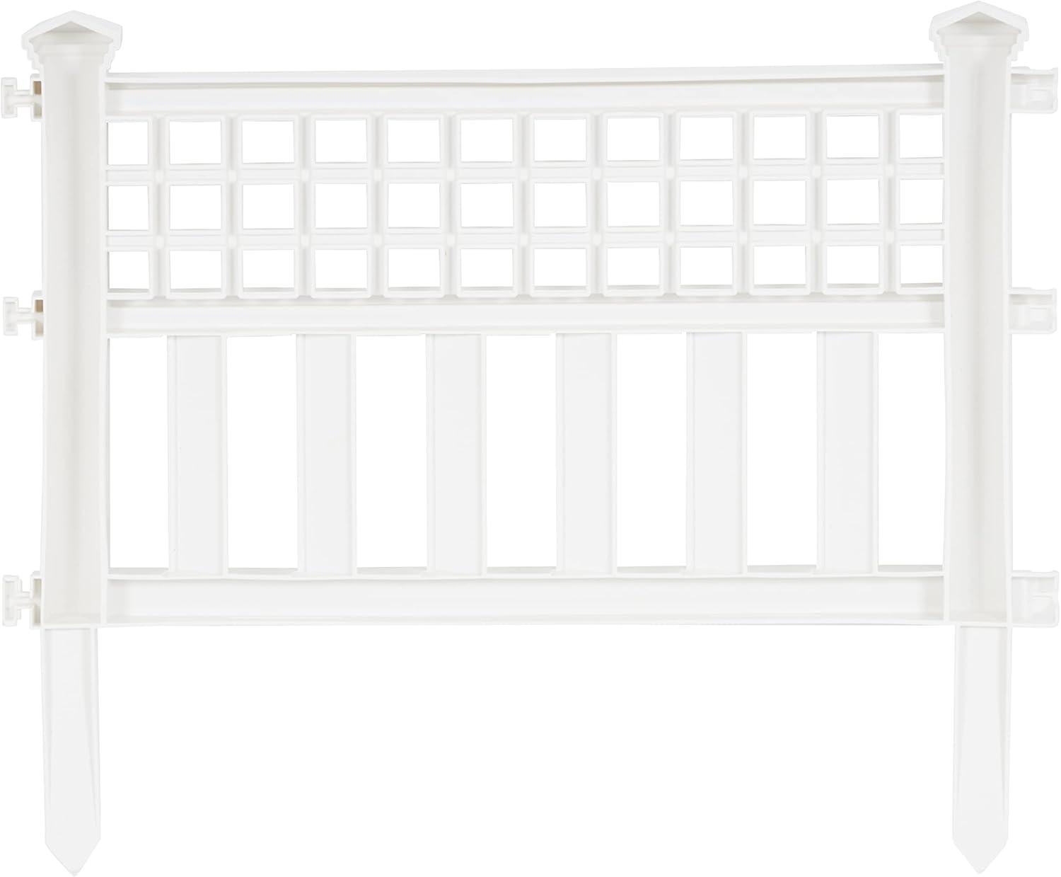 White Resin Decorative Garden Border Fence, 14" x 24"