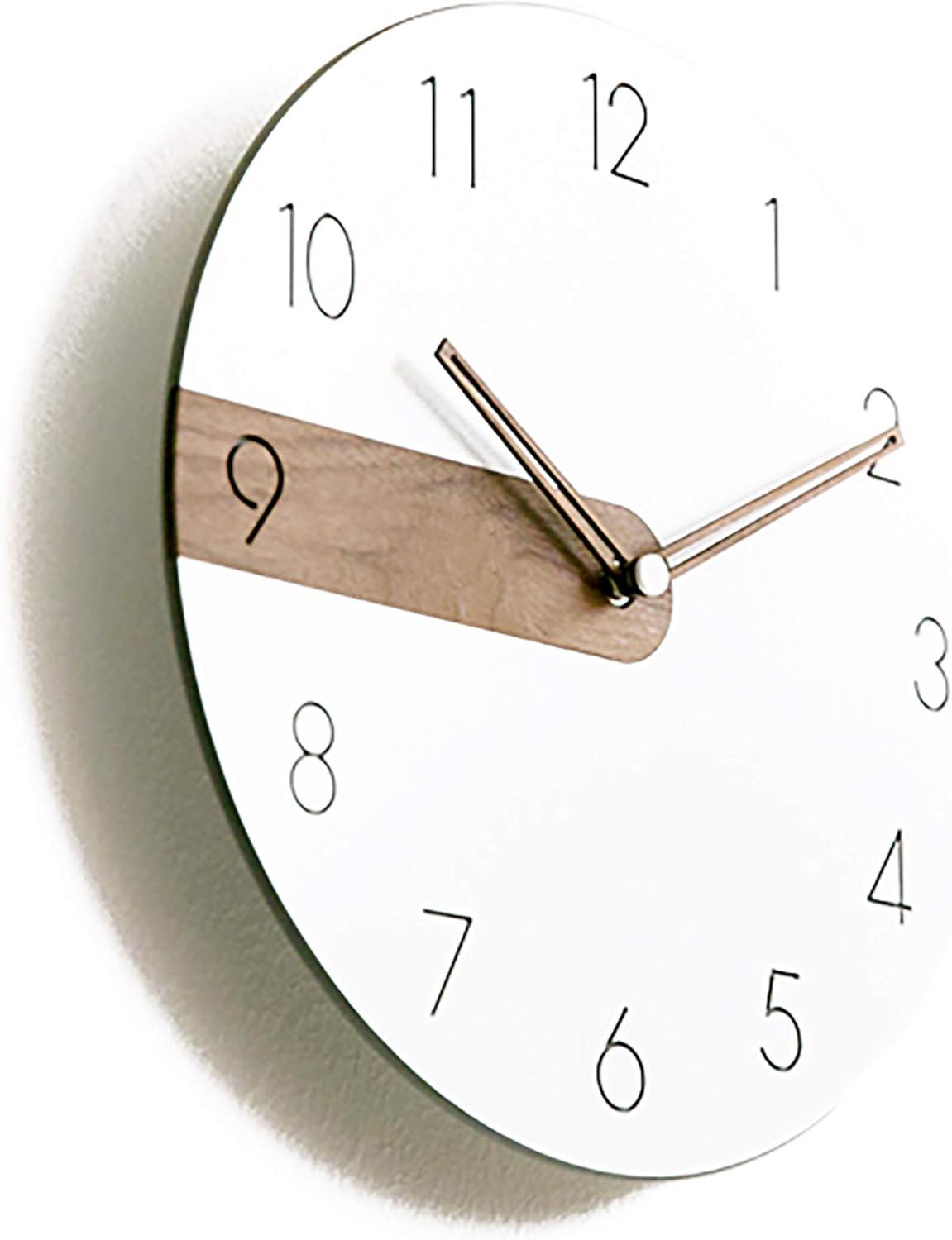 Modern Minimalist Exposed Wood Silent Wall Clock