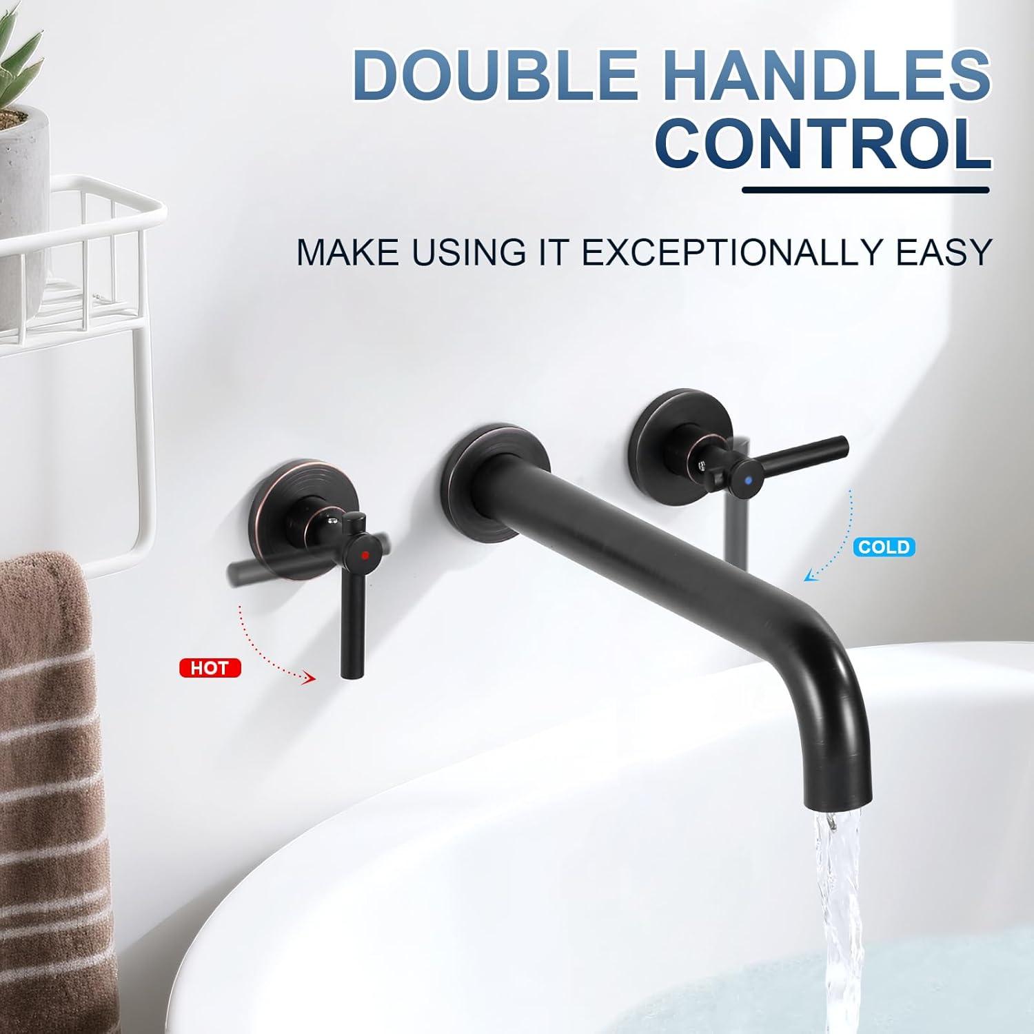 Aleasha AL-4E26RB Wall Mounted Optional Bathroom Faucet