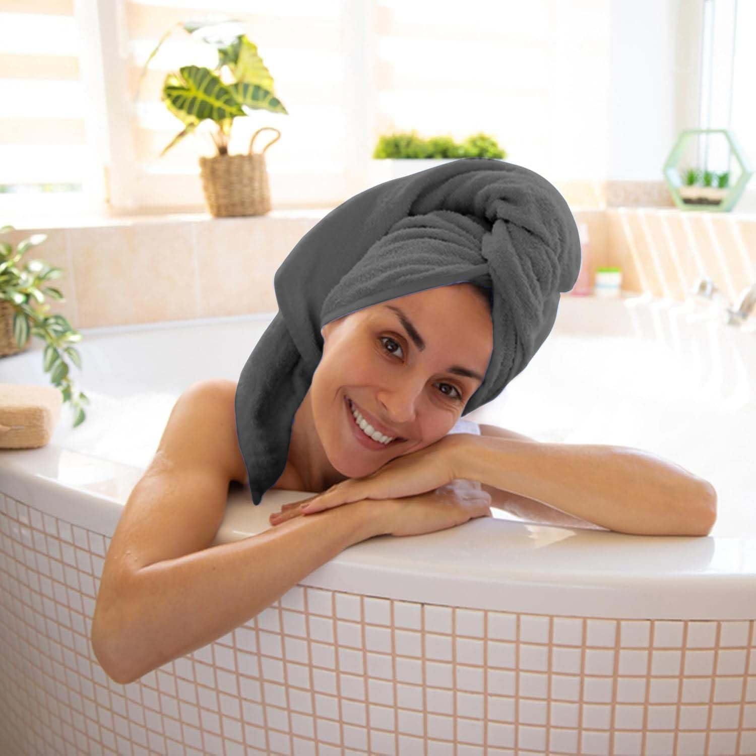 Grey 27x54 Inch 100% Cotton Quick Dry Bath Towel Set