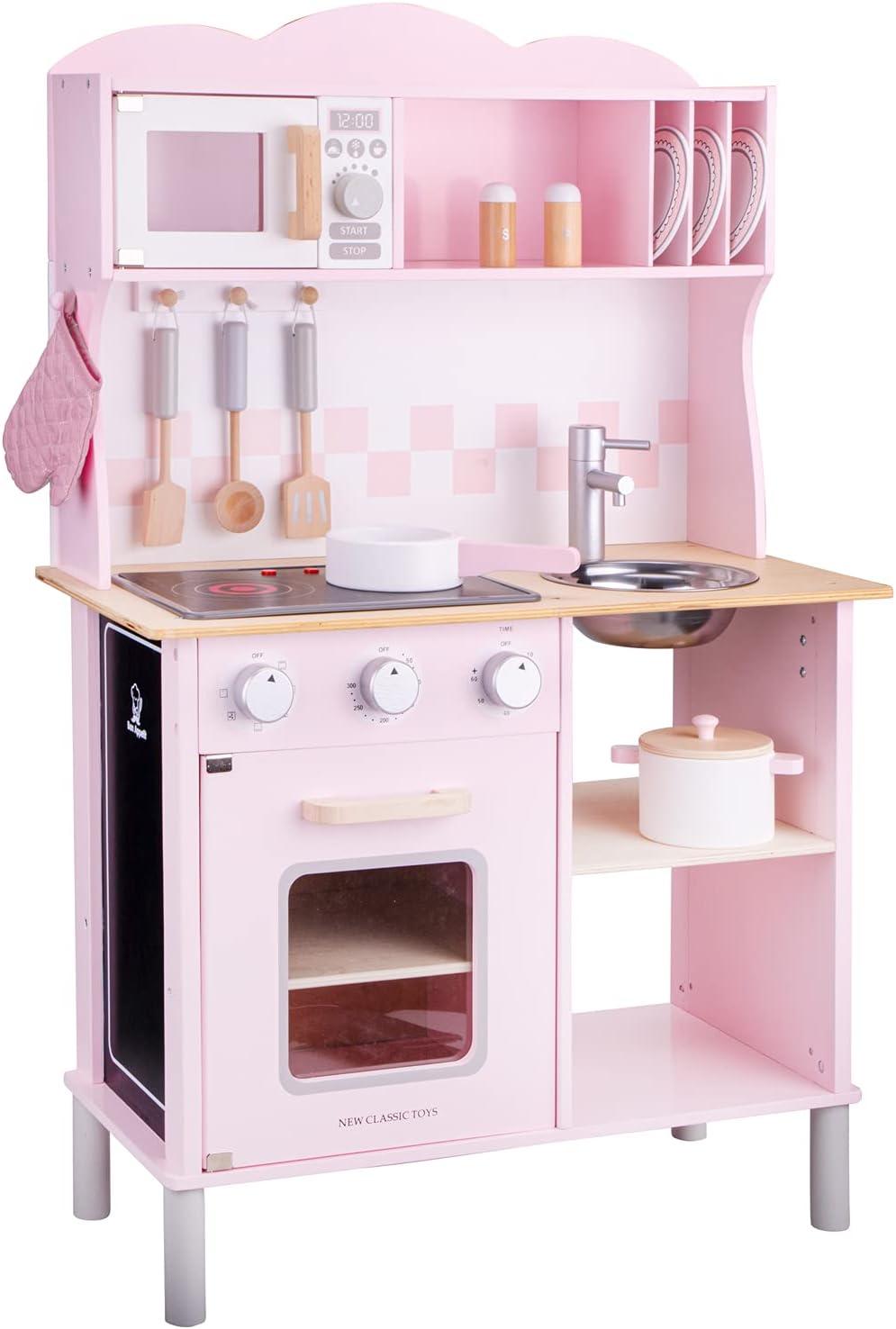 New Classic Toys Kitchenette Modern Electric Cooking, Pink