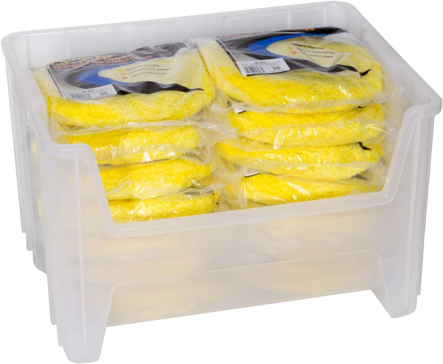 Akro-Mils Stak-N-Store 13017 Large Storage Bins, Stackable Heavy Duty Containers, 15"x20"x12.5", Clear, 3-Pack