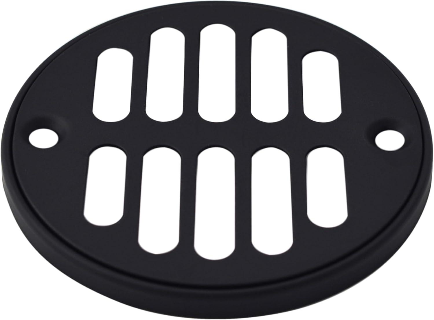 4-1/4" Brass Shower Tile Square with 3-1/2" OD Round Drain Cover