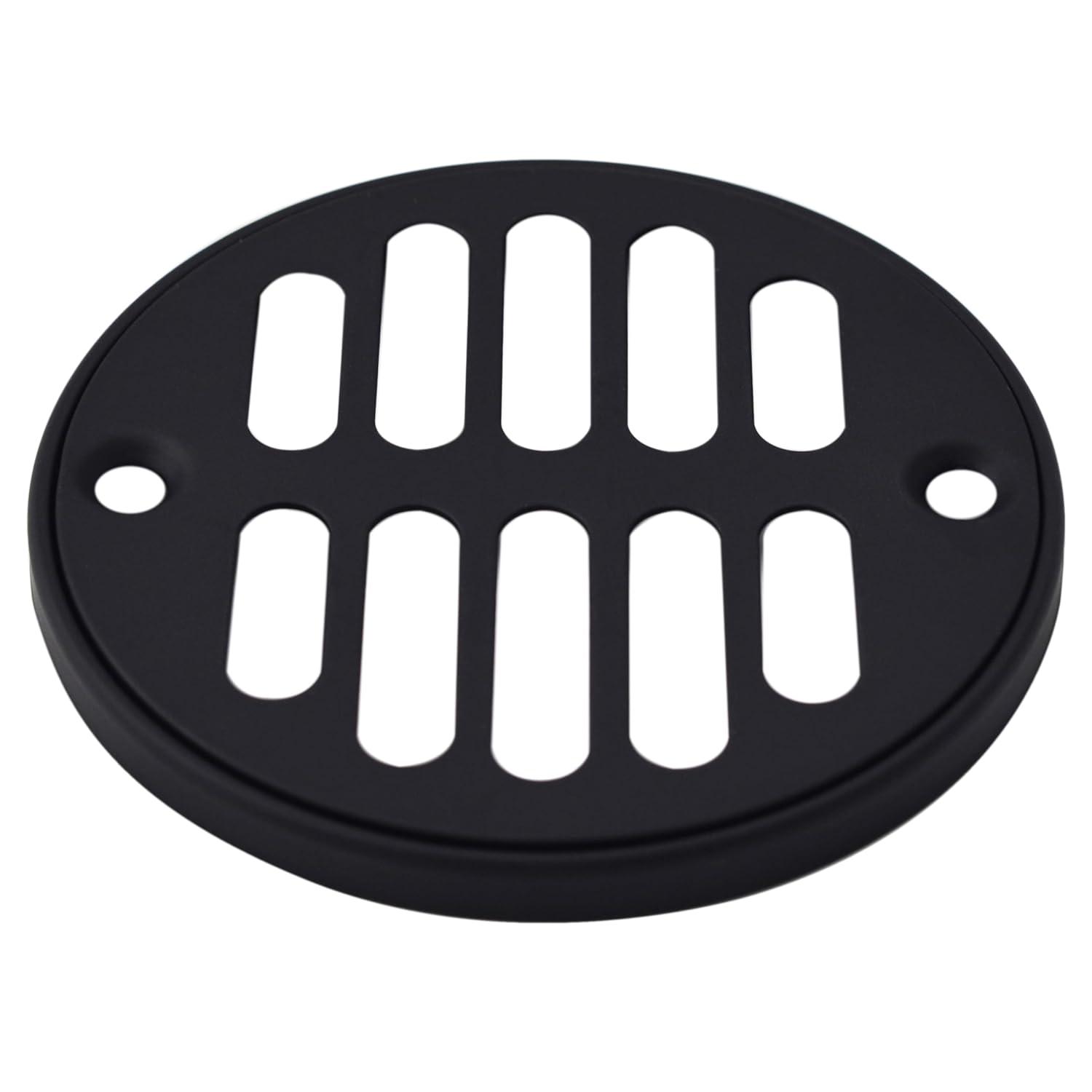 4-1/4" Brass Shower Tile Square with 3-1/2" OD Round Drain Cover