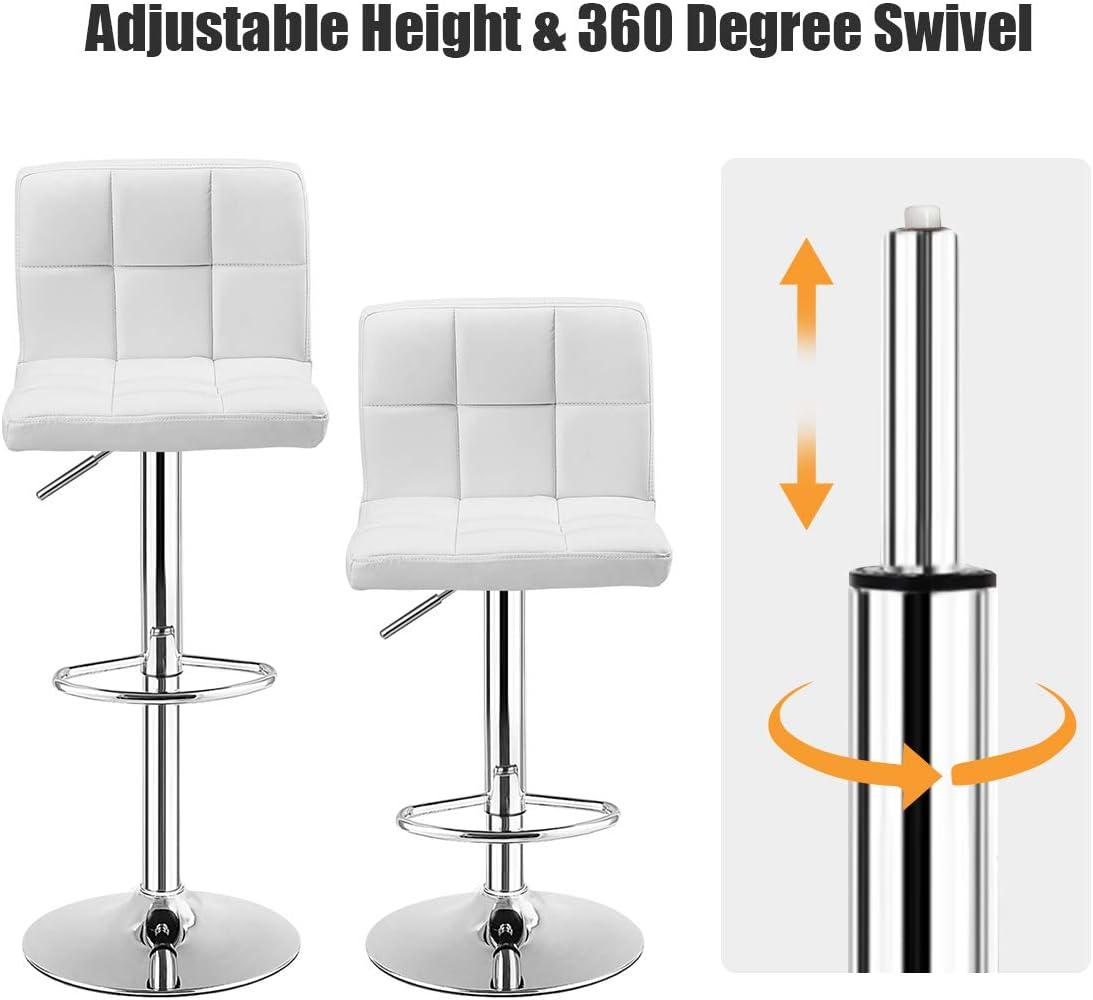 Bar Stools 1 Set Of 2, Counter Height Bar Stools, Square Cushion Bar Stools With Back, Footstool, Cafe, 2 Pieces