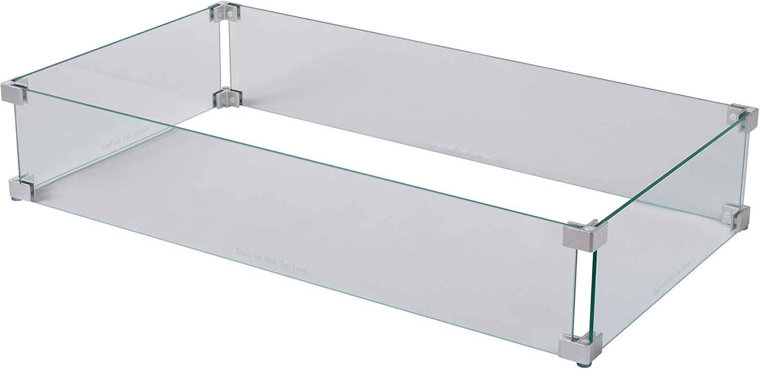 Fire Sense Fire Sense Wind Guard Clear Tempered Glass for Fire Pits & Patio Heaters - Rectangular Wind Guard