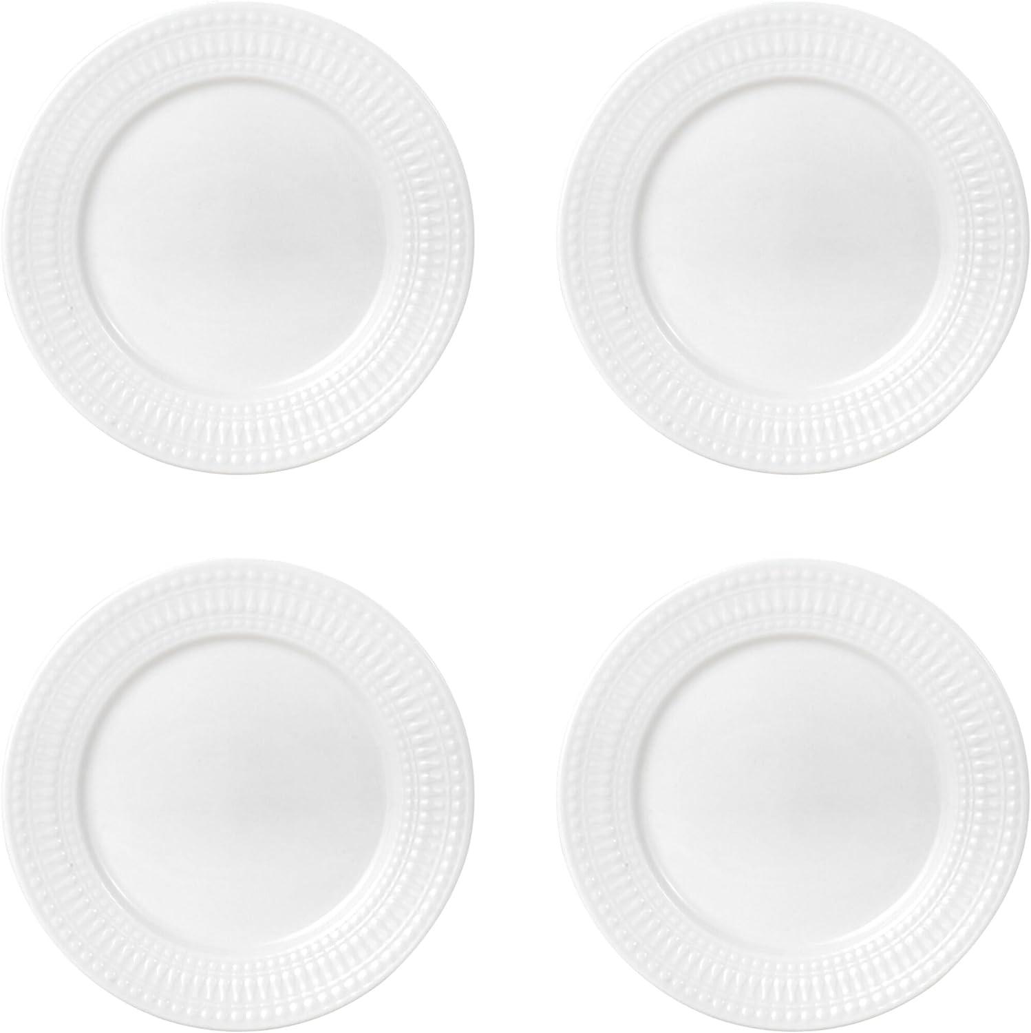 Cassandra White Porcelain 16-Piece Dinnerware Set, Service for 4