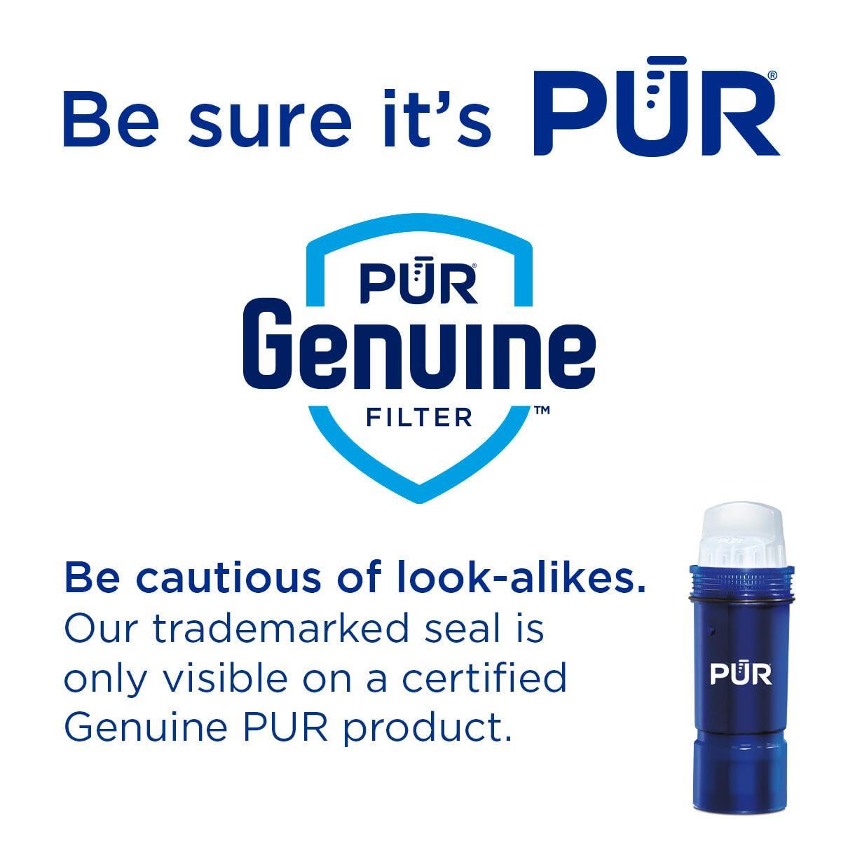 PUR PLUS 7 Cup Water Pitcher with Lead Reducing Filter, White, W 9.6" x H 10.1" x L 4.5", PPT711W