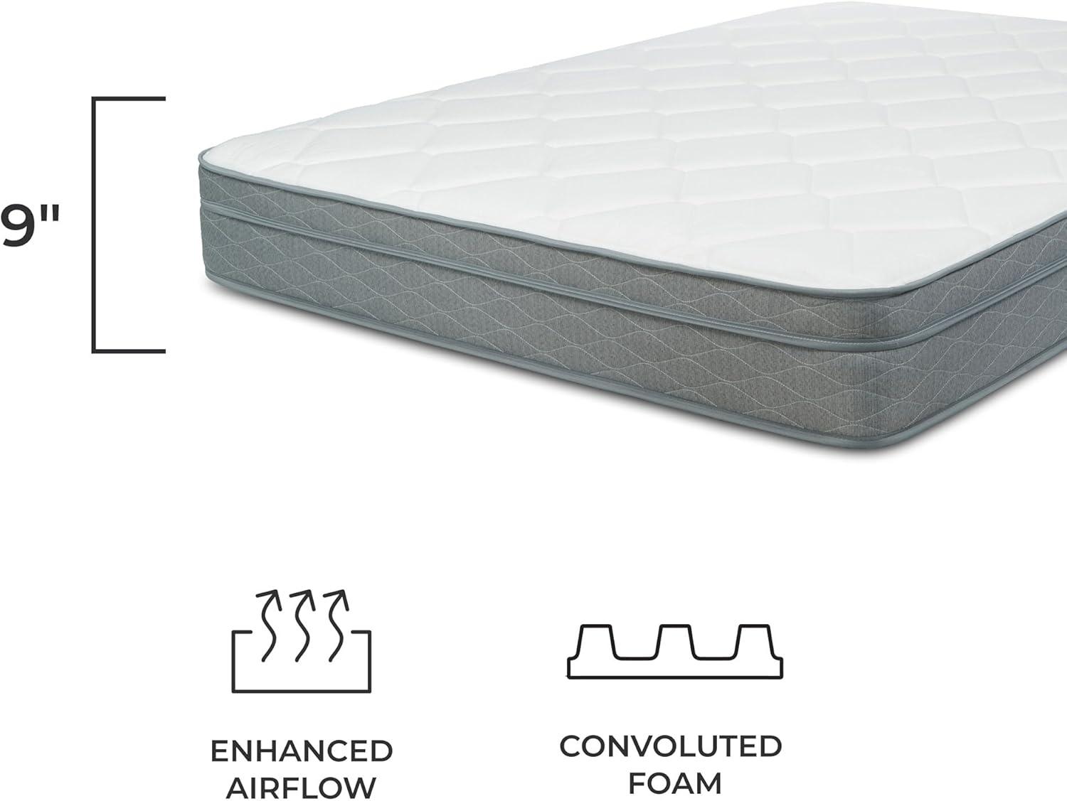 Dreamfoam Bedding Doze 9" Eurotop Memory Foam Medium Comfort Mattress, Twin