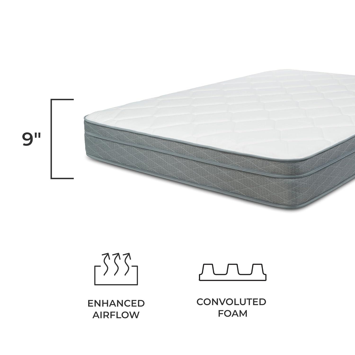 Dreamfoam Bedding Doze 9" Eurotop Memory Foam Medium Comfort Mattress, Twin