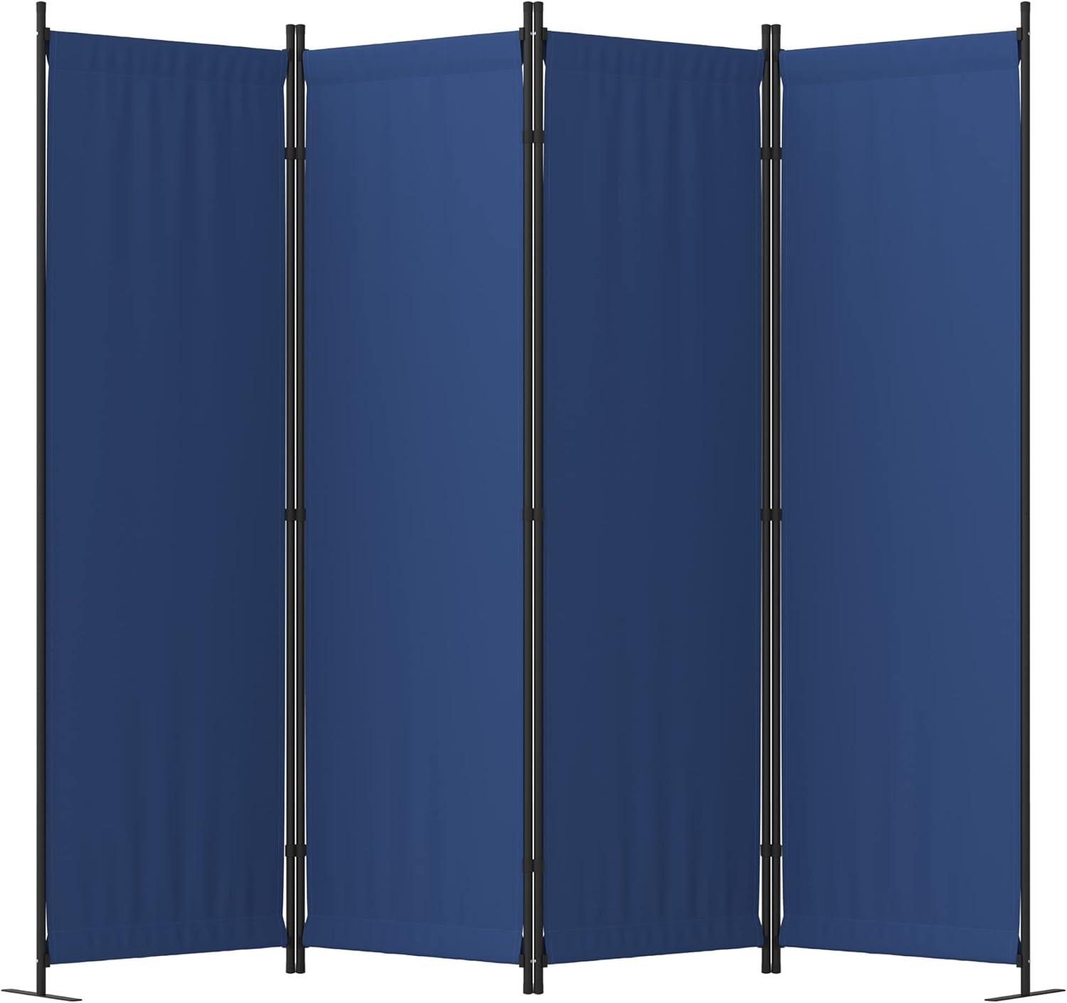 GOJOOASIS Room Dividers Folding Privacy Screens 4 Panel Partition (Blue)